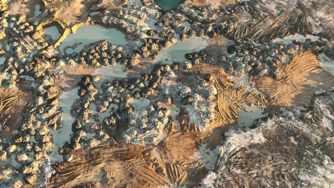 Farm Background Texture 4 K Aerial View 4K Stock Footage 221953082