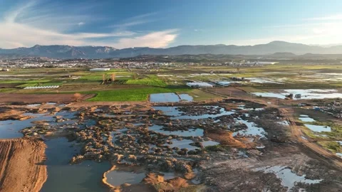 Farm Background Texture 4 K Aerial View 4K Stock Footage 221953103