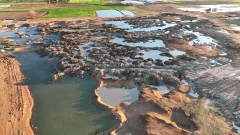 Farm Background Texture 4 K Aerial View 4K Stock Footage 221953151