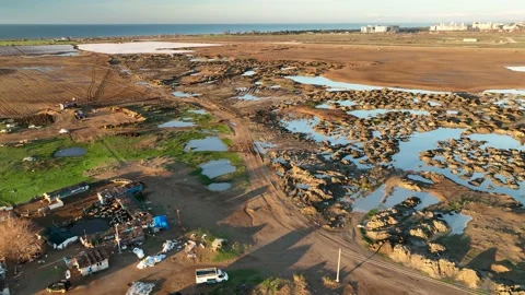 Farm Background Texture 4 K Aerial View 4K Stock Footage 221953204