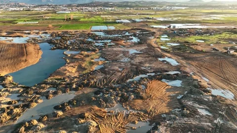 Farm Background Texture 4 K Aerial View 4K Stock Footage 221953222