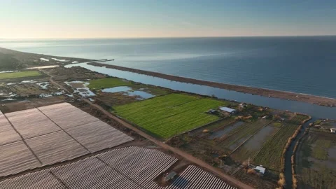 Farm Background Texture 4 K Aerial View 4K Stock Footage 221953430