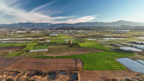 Farm Background Texture 4 K Aerial View 4K Stock Footage 221953434