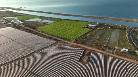 Farm Background Texture 4 K Aerial View 4K Stock Footage 221953607