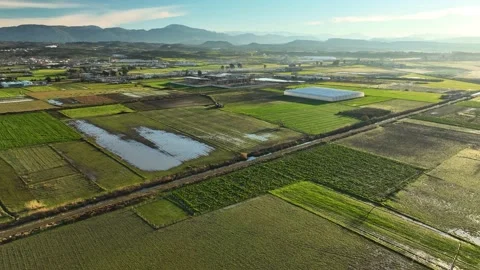 Farm Background Texture 4 K Aerial View 4K Stock Footage 221954120