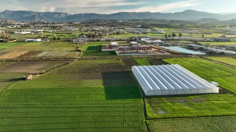 Farm Background Texture 4 K Aerial View 4K Stock Footage 221954381
