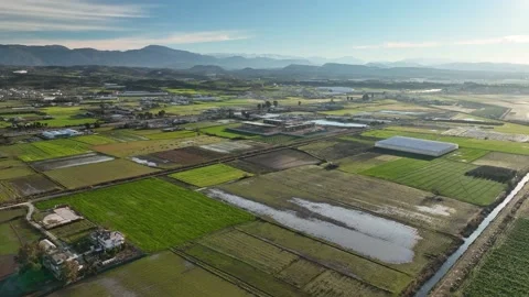 Farm Background Texture 4 K Aerial View 4K Stock Footage 221954563