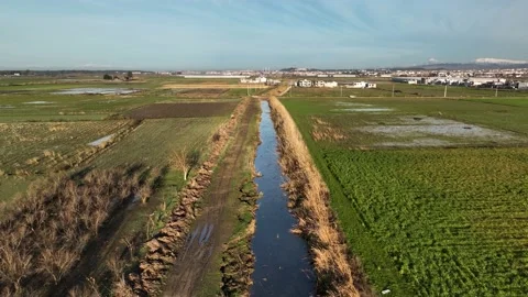 Farm Background Texture 4 K Aerial View 4K Stock Footage 221954871