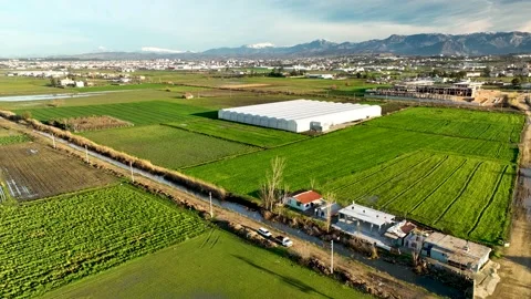 Farm Background Texture 4 K Aerial View 4K Stock Footage 221955059