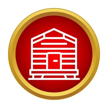 Farm barn building icon representing agriculture industry Stock Illustration