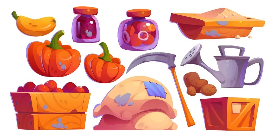 Farm barn inside elements and tools. Illustrazione stock