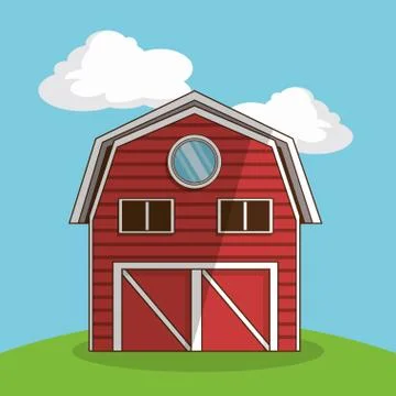 Farm barn, vector illustration Ilustración de archivo
