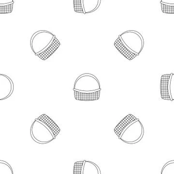 Farm basket pattern seamless Illustrazione stock