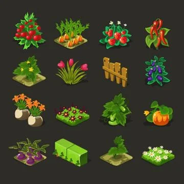 Farm of a Bed and Other Elements Stock Illustration