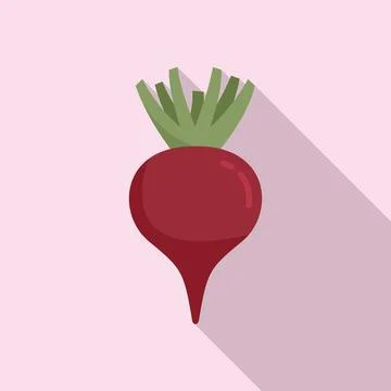 Farm beet icon, flat style Stock Illustration