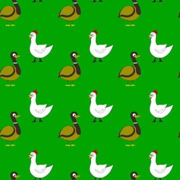 Farm bird pattern Stock Illustration