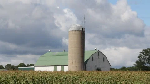 FARM BUILDING BARN with SILO 2 스톡 동영상 41797892