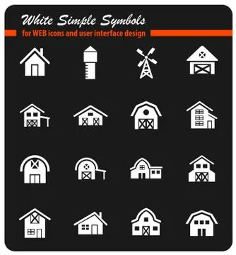 Farm building icon set Ilustración de archivo