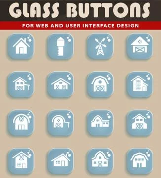 Farm building icon set Ilustración de archivo
