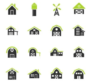 Farm building icon set Ilustración de archivo