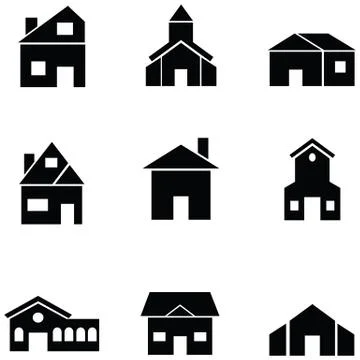 Farm building icon set Ilustración de archivo