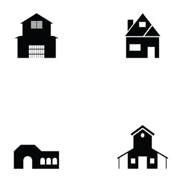 Farm building icon set Ilustración de archivo