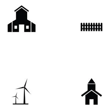 Farm building icon set Ilustración de archivo