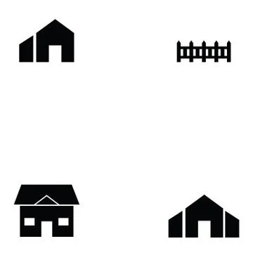 Farm building icon set Ilustración de archivo
