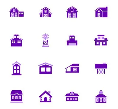 Farm building icon set Ilustración de archivo