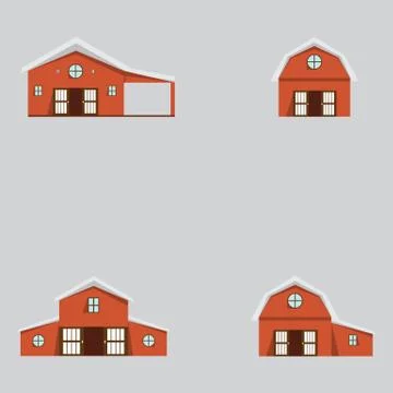Farm building icons set.Vector flat style. Ilustración de archivo