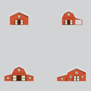 Farm building icons set.Vector flat style. Ilustración de archivo