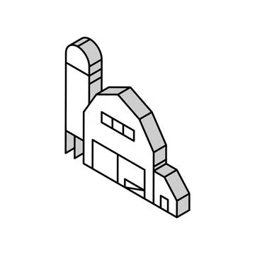 Farm building isometric icon vector illustration Ilustración de archivo