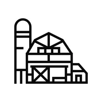 Farm building line icon vector illustration Ilustración de archivo
