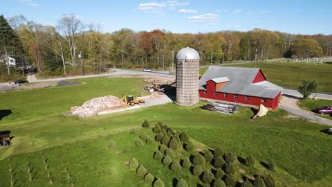Farm Building with Silo Stock Footage 240751588