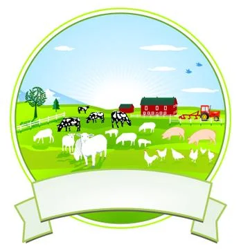 Farm-Button Stock Illustration