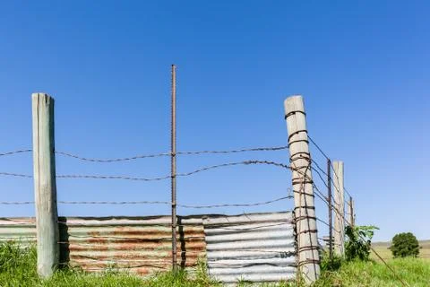 Farm Cattle Fence Wire Stock Photos