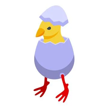 Farm chick icon isometric vector. Chicken bird Stock Illustration