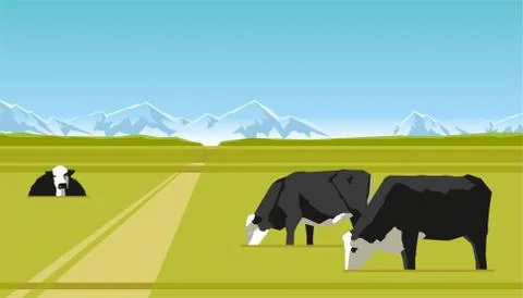 Farm cows vector Stock Illustration