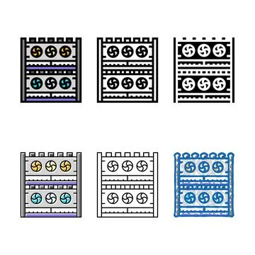 Farm cryptocurrency forms mining color icon vector Stock Illustration