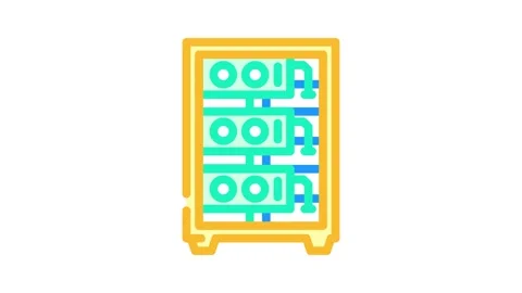 Farm cryptocurrency mining color icon animation Stock Footage 327261133