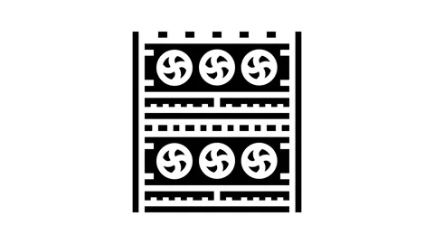 Farm cryptocurrency mining glyph icon animation Stock Footage 326146765