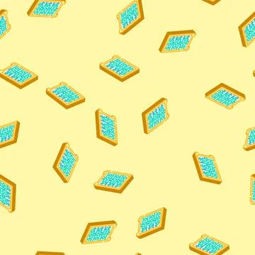 Farm cryptocurrency mining isometric icon seamless pattern 스톡 일러스트