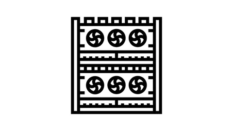 Farm cryptocurrency mining line icon animation Stock Footage 326126903