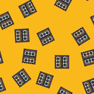 Farm cryptocurrency mining vector seamless pattern Stock Illustration