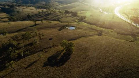 Farm with Dam Stock Photos