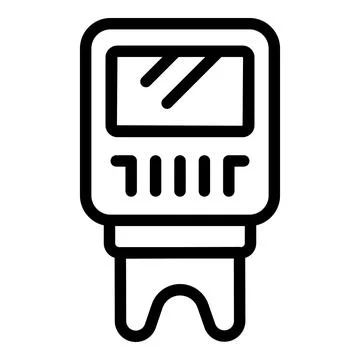 Farm data icon outline vector. Tablet system Stock Illustration