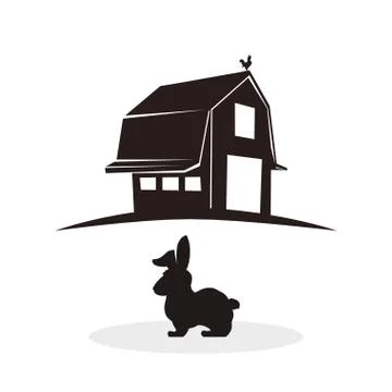 Farm design. stable icon. flat illustration Stock Illustration