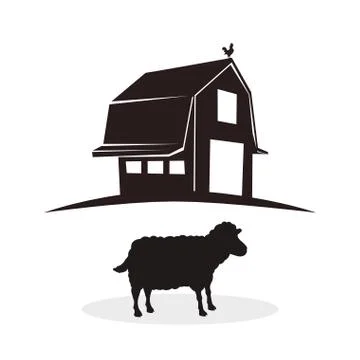 Farm design. stable icon. flat illustration Stock Illustration