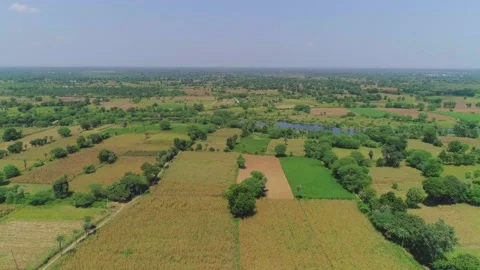Farm drone shot in udaipur Stock Footage 218288764