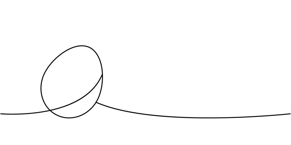 Farm egg one line continuous drawing. Organic farm product. Vector illustration Stock Illustration